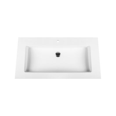 Wastafel BWS Veroni 45.5x77 cm 1 Kraangat Solid Surface Wit