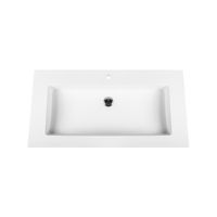 Wastafel BWS Veroni 45.5x77 cm 1 Kraangat Solid Surface Wit - thumbnail