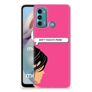 Motorola Moto G60 Silicone-hoesje Woman Don't Touch My Phone