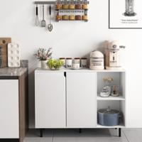 106cm Keuken Dressoir Moderne Opbergkast met 2 Deuren en Verstelbare Planken Anti-Kantelkit Koffiebar Kast voor Keuken Hal Eetkamer