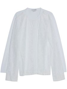 Comme Des Garçons Comme Des Garçons t-shirt à empiècement en dentelle - Blanc