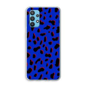 Blue Leopard: Samsung Galaxy A32 4G Transparant Hoesje