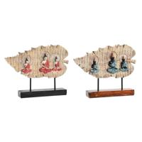 Decoratieve figuren DKD Home Decor 38 x 6 x 29,5 cm Rood Boeddha Groen Orientaals (2 Stuks)