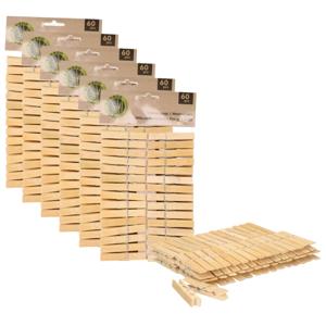 Ultra clean wasknijpers - 360x - bamboe hout - 7 cm - wasspelden knijpers - was ophangen - drogen