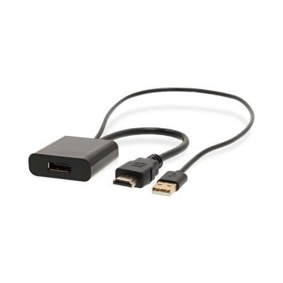 Nedis HDMI™-Adapter | HDMI™ Connector | DisplayPort Male / USB-A Male | Verguld | Recht | PVC | Zwart | 1 Stuks | Doos - CCGB34300BK02