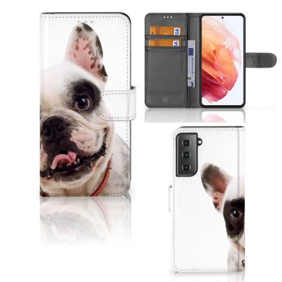 Samsung Galaxy S21 | Telefoonhoesje | Met pasjeshouder | Franse Bulldog