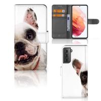 Samsung Galaxy S21 | Telefoonhoesje | Met pasjeshouder | Franse Bulldog