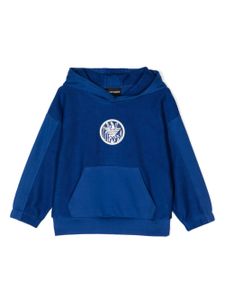 Emporio Armani Kids hoodie à patch logo - Bleu