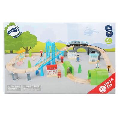 Small Foot houten treinset met brug, 60dlg.
