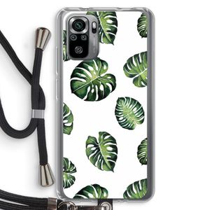 Tropische bladeren: Xiaomi Redmi Note 10S Transparant Hoesje met koord