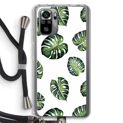 Tropische bladeren: Xiaomi Redmi Note 10S Transparant Hoesje met koord