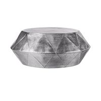 WOMO-DESIGN salontafel, Ø 73x28,5 cm, zilver, gemaakt van gehamerd aluminium legering - thumbnail