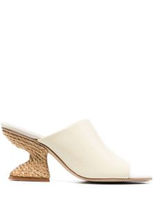 Paloma Barceló mules en cuir 85 mm à bout ouvert - Blanc