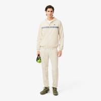 Lacoste Hooded Logostripe Trainingspak Heren Beige - Maat XL - Kleur: BeigeDonkerblauwZwart | Soccerfanshop