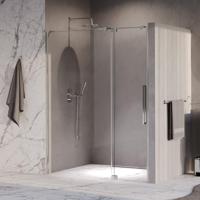 BRAUER Stellar Nisdeur - 2-delig - 160x200cm - draaideur - glascoating - omkeerbaar - helder glas - Geborsteld RVS PVD GS-SRN1H160200CE
