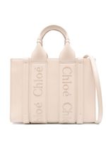 Chloé petit sac cabas Small Woody en cuir - Rose - thumbnail