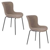 Housecraft Living Junzo Rib Eetkamerstoelen Grijs - Set van 2