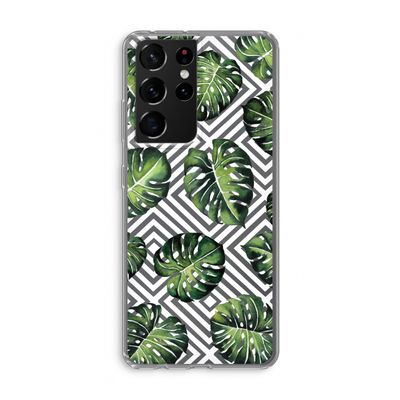 Geometrische jungle: Samsung Galaxy S21 Ultra Transparant Hoesje