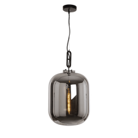 Hanglamp Larino Modern 35 cm 1 Lichts Zwart Met Fume Glas - thumbnail