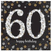 Servetten 60 jaar Sparkling Celebration - thumbnail