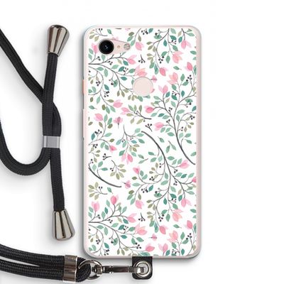 Sierlijke bloemen: Pixel 3 XL Transparant Hoesje met koord