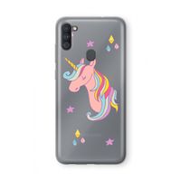 Roze eenhoorn: Samsung Galaxy A11 Transparant Hoesje