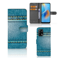 OPPO A74 4G Wallet Case met Pasjes Jeans - thumbnail