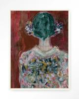 Urban Cotton Wandkleed 'Red Velvet' 110 x 145cm in Floating Frame - off white