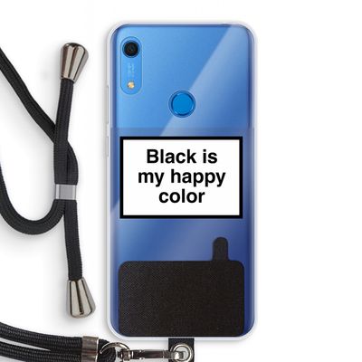Black is my happy color: Huawei Y6s Transparant Hoesje met koord