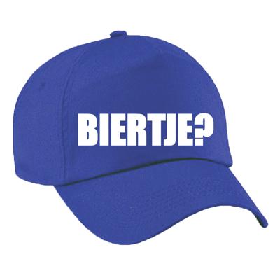 Biertje? Drank feest petje - baseball cap - blauw - volwassenen - vrijgezellenfeest - festival Biertje? Drank feest petje - baseball cap - blauw - volwassenen - vrijgezellenfeest - festival