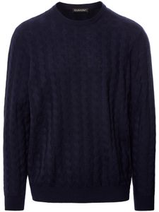 Trui ronde hals en structuurmotief Van Louis Sayn blauw