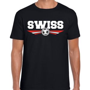 Zwitserland / Switzerland landen / voetbal t-shirt zwart heren