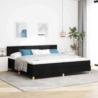 Boxspringbed met matras en LED stof zwart 200x200 cm