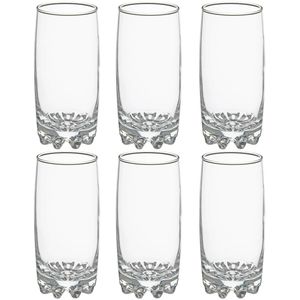 Set van 6x stuks longdrink glazen Tin 380 ml van glas - Longdrinkglazen