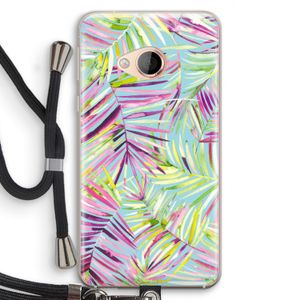 Tropical Palms Blue: HTC U Play Transparant Hoesje met koord