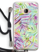 Tropical Palms Blue: HTC U Play Transparant Hoesje met koord