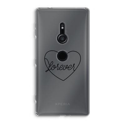 Forever heart black: Sony Xperia XZ2 Transparant Hoesje