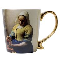 Mok Het Melkmeisje Pastel met gouden Oortje Heinen Delfts Blauw Souvenir - thumbnail