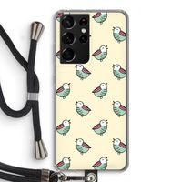 Vogeltjes: Samsung Galaxy S21 Ultra Transparant Hoesje met koord