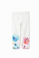 Driekwart sportlegging met bloemen - WHITE - S - thumbnail