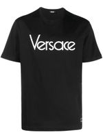 Versace t-shirt en coton à logo brodé - Noir - thumbnail