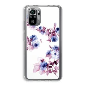 Waterverf bloemen: Xiaomi Redmi Note 10S Transparant Hoesje