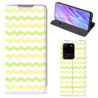 Samsung Galaxy S20 Ultra | Hoesje met Magneet | Waves Yellow