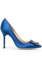 Manolo Blahnik escarpins à ornements en cristal - Bleu - thumbnail