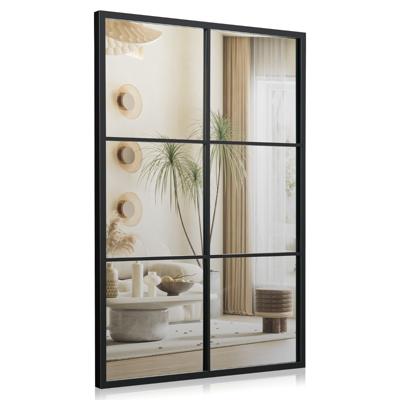 Rechthoekige Spiegel met Metalen Frame Decoratieve Wandspiegel Hangspiegel