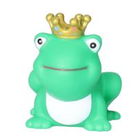 Rubber badeendje/kikker koning - groen - badkamer - 5 cm
