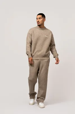 Equalité Fluffy Knit Trainingspak Heren Beige - Maat XXS - Kleur: BeigeWit | Soccerfanshop
