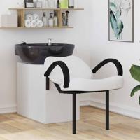 VidaXL Shampoo stoel wit en zwart 63 x 141 x 92 cm pvc