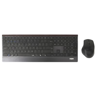 Rapoo 9500M Multi-mode Wireless Ultra-slim Combo Set Zwart