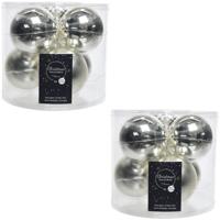 Decoris Kerstballen - 12x - 6 stuks - zilver - glans en mat - 8 cm